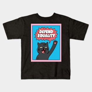 Defend Equality Empowerment Cat Kids T-Shirt